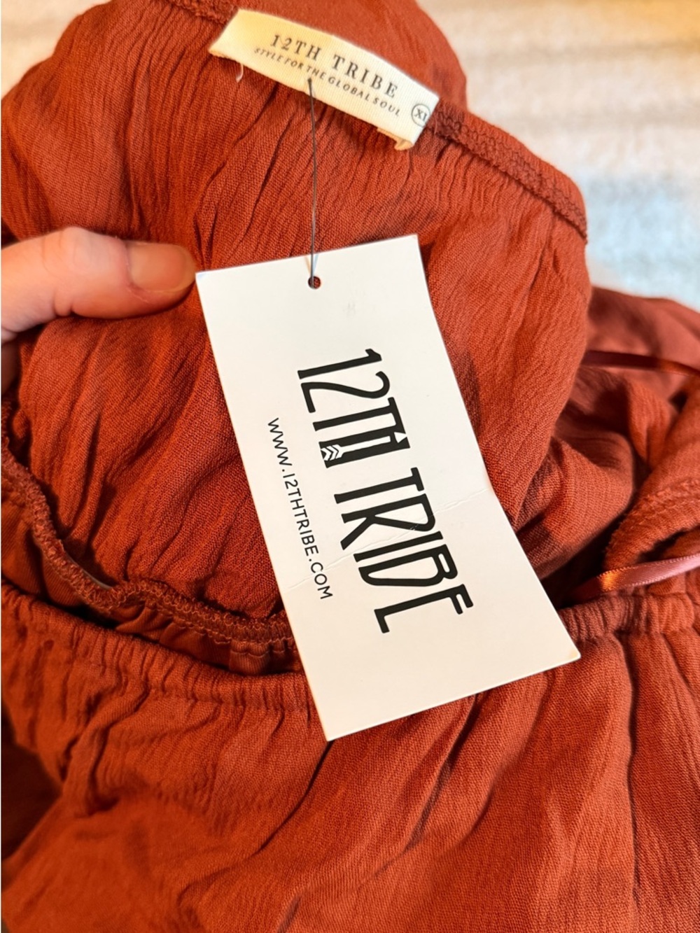 12th Tribe Rust Brown Halter Jumpsuit - Picture 4 of 4